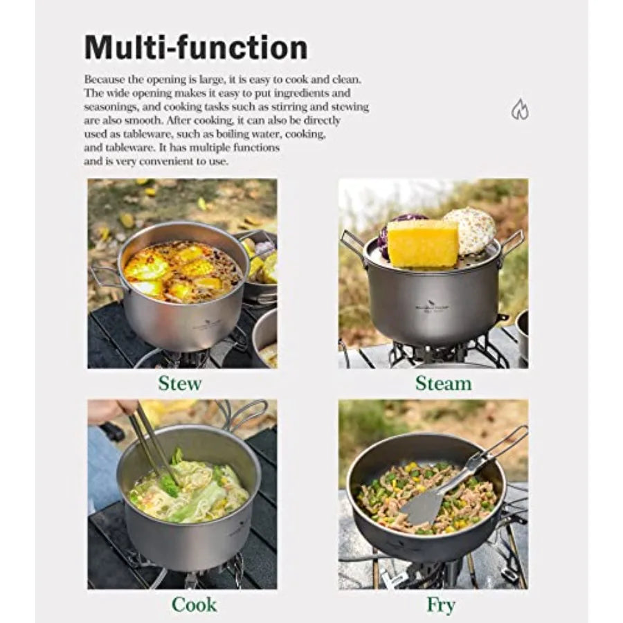 Titanium Pots Set with Lid
1.2L+1.8L+2.4L