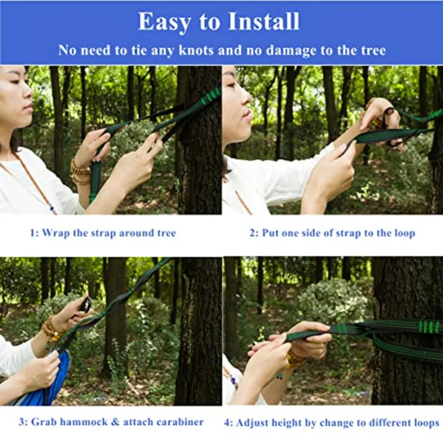 Ultralight Nylon Parachute Hammock with 2 Tree Straps