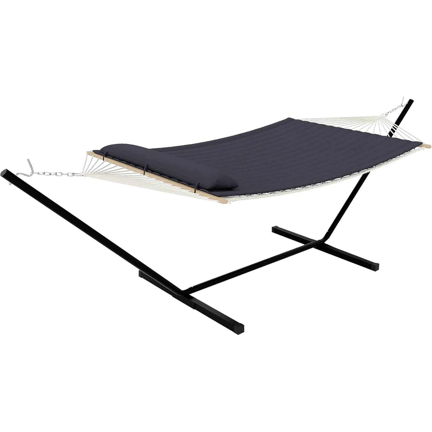 2-Person Hammock with Stand & Quilted Cushion – 600 lb Capacity