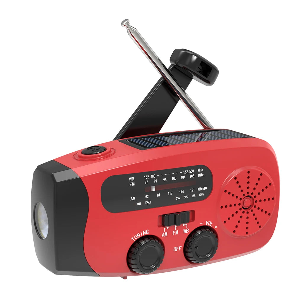 Hand Crank Weather Radio — USB & Solar Powered Emergency Radio