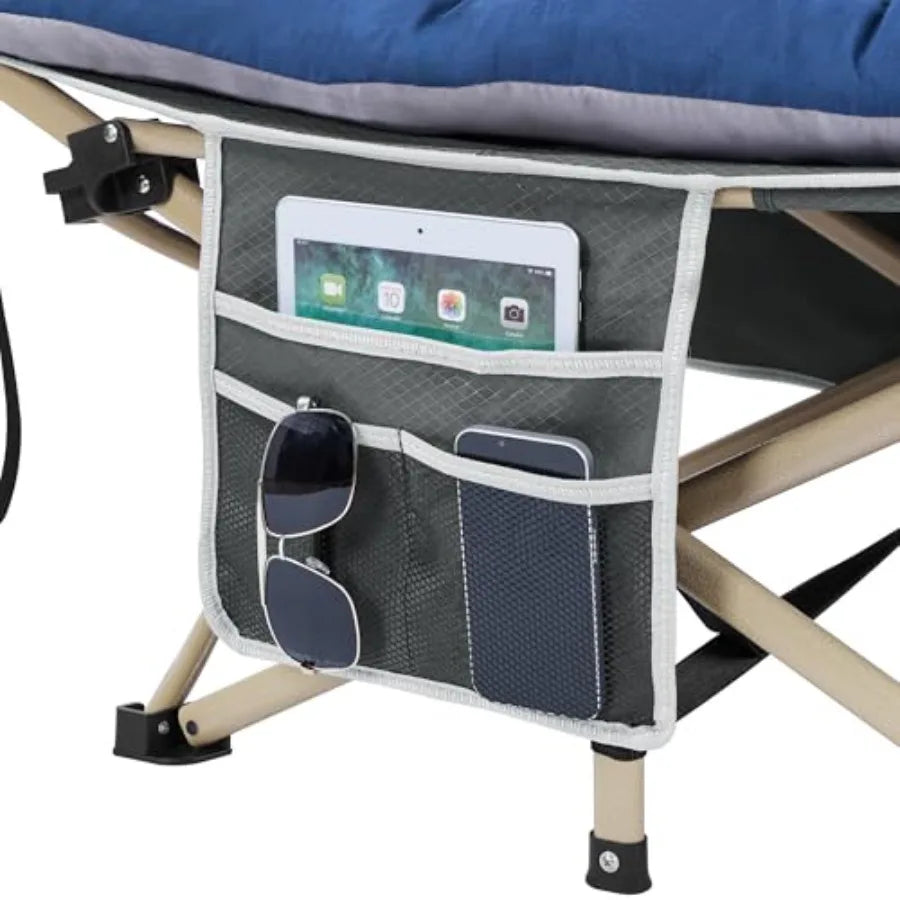 Folding Camping Cot w/Mat and and Carry Bag
