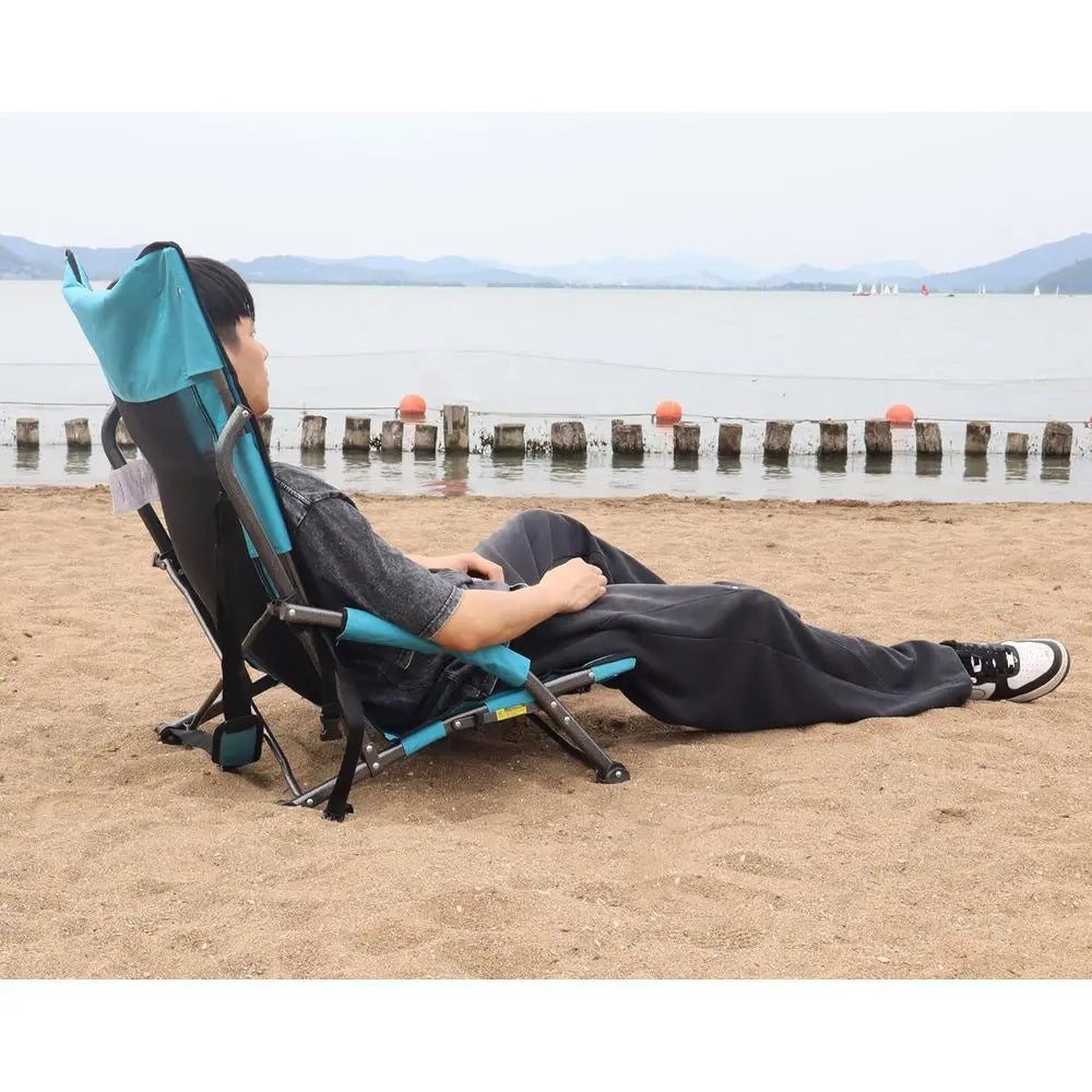 Low Folding Beach Chairs Set of 2