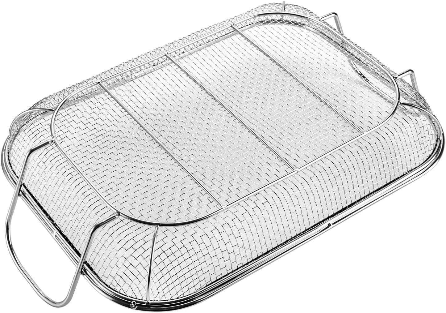 15"x11" Stainless Steel Grill Basket for Vegetables, Chicken, Meats & Fish with Handles
