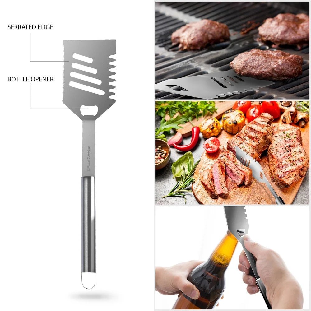 7-Piece Stainless Steel BBQ Grill Tool Set