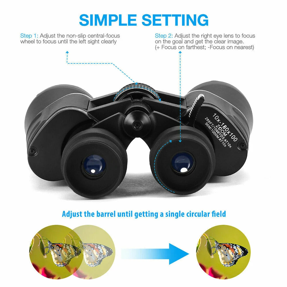 Professional Binoculars 10X Magnification, 65mm Objective Lens