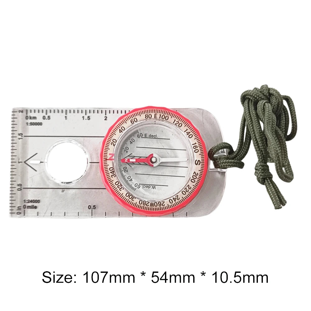 Luminous Compass for Hiking & Survival – Waterproof, Glow-in-the-Dark, Aluminum Housing