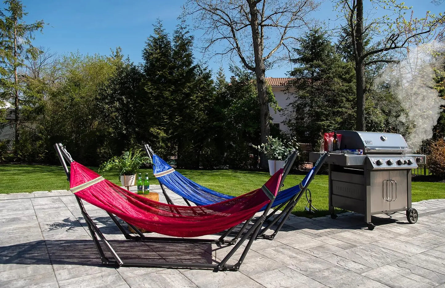 Foldable Hammock with Stand, 450 lbs Capacity, Navy