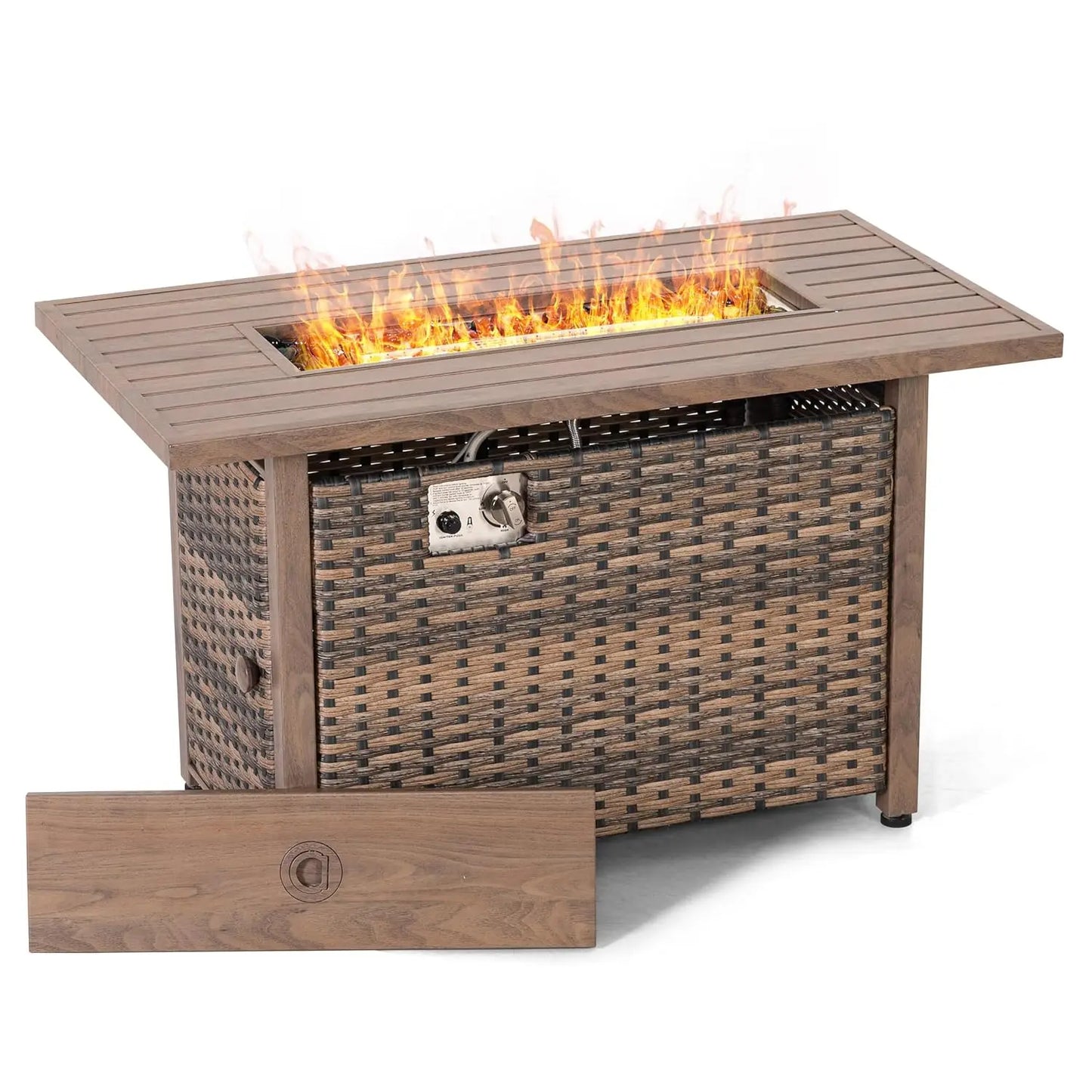 43" Propane Fire Pit Table 50,000 BTU | CSA Certified Outdoor Gas Fire Pit with Lid