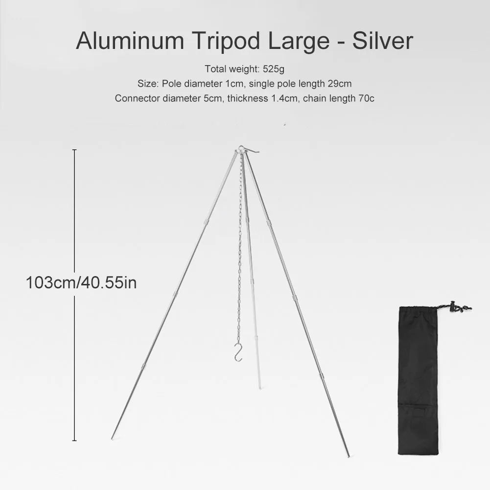 Camping Bonfire Tripod with Adjustable Chain