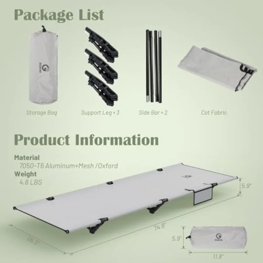 Durable, Foldable, Ultralight Camp Cot