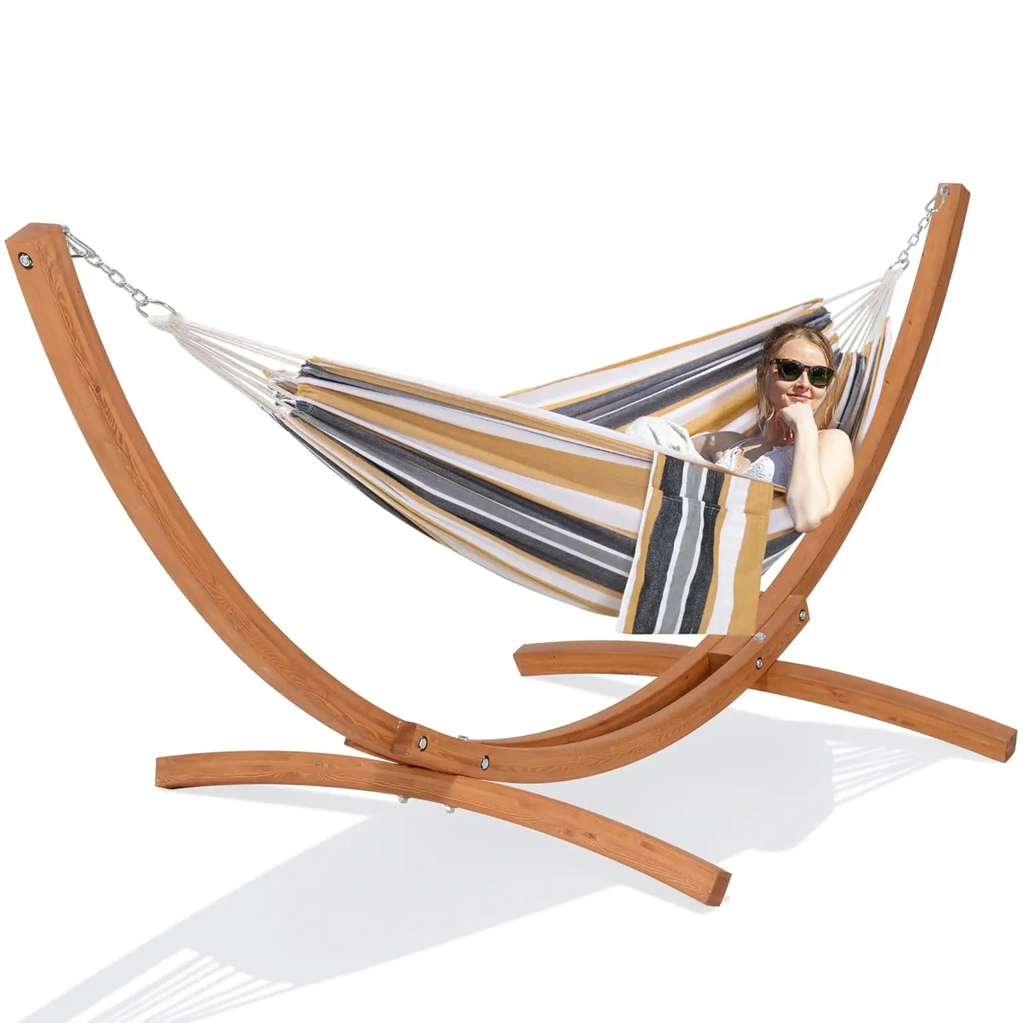 10 FT Wooden Stand Hammock, 475lbs Capacity - Outdoor Gear Supplier