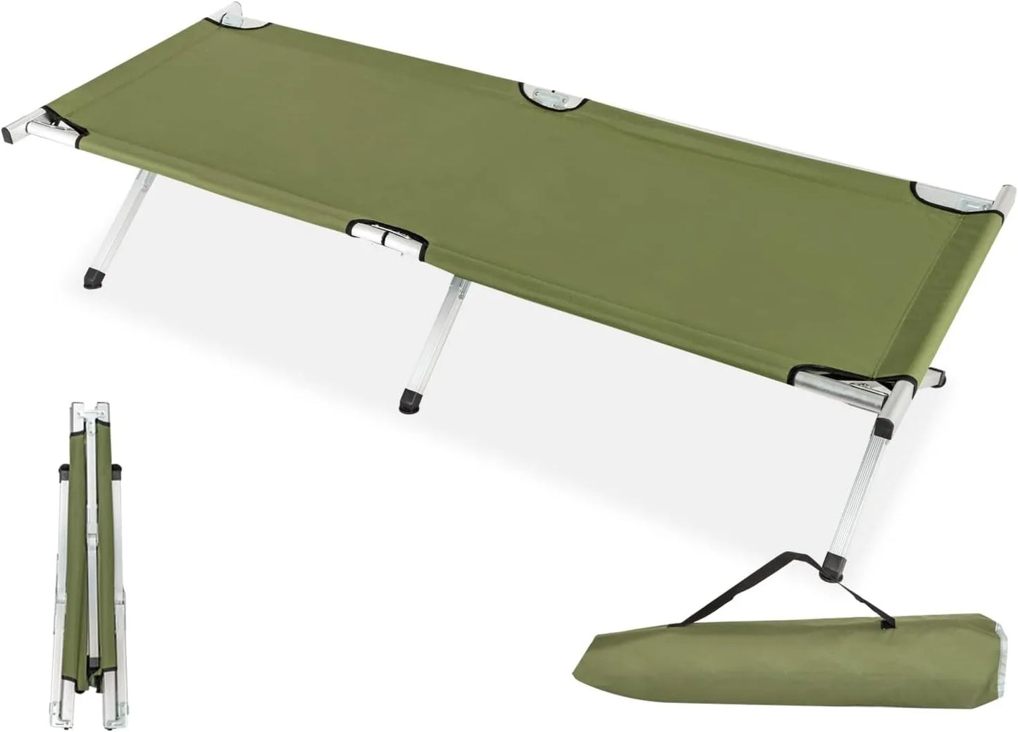 Camping Cot, with Carry Bag, Green