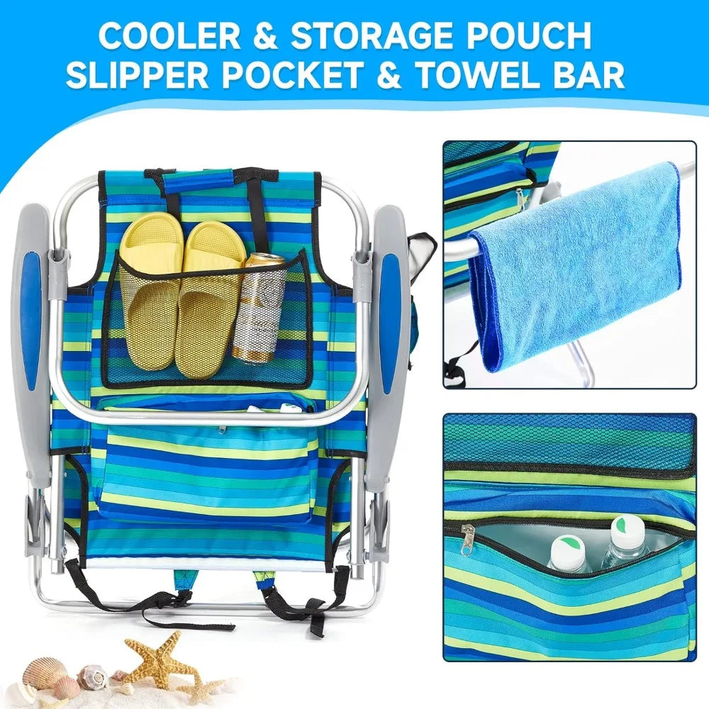 High Backpack Beach Chairs 2 Pk