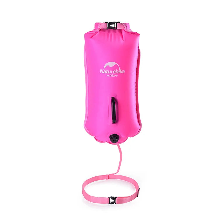 Naturehike 28L Inflatable Swimming Buoy & Waterproof Dry Bag – Dual Airbag, Adjustable Belt