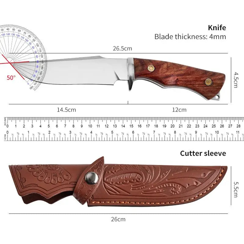 High-Hardness Portable Outdoor Straight Knife – Multi-Purpose Camping & Tactical