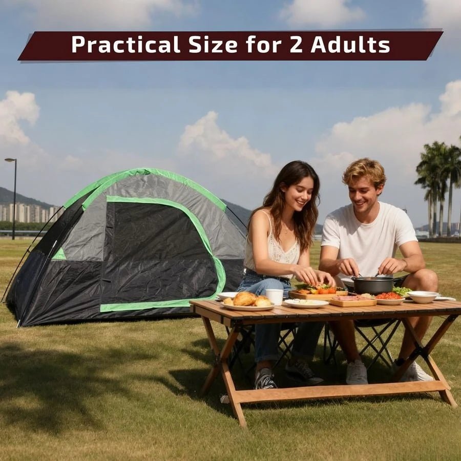 CT1 2 Person Camping Tent, Easy Set Up in 3 Mins, PU1500mm Waterproof w Mesh Top amp Door with Ventilation, Lightweight 4.4lbs P