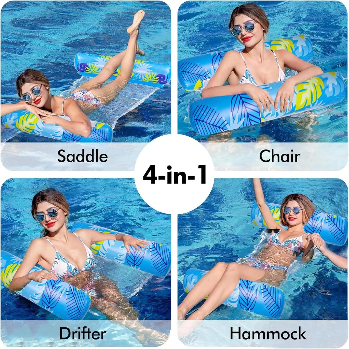 2-Pack XL 4-in-1  Water Hammock and Raft for Beach Vacations