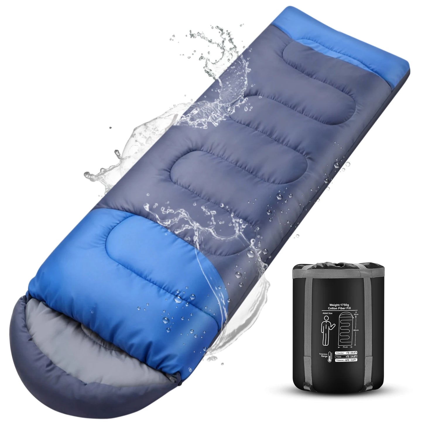 Camping Sleeping Bag, Ultralight, Waterproof, Windproof
