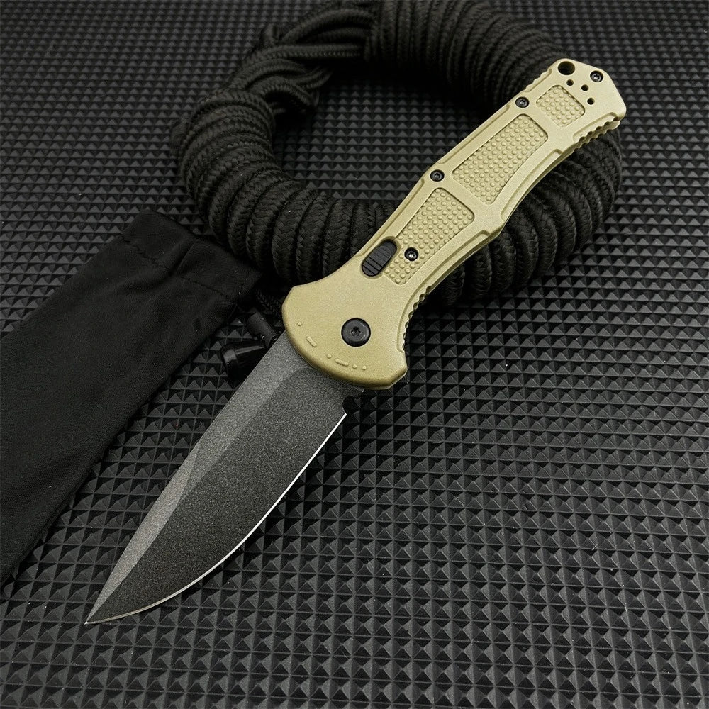 BM 9070 Tactical Folding Knife — D2 Steel Blade, Nylon Fiber Handle, Pocket Clip