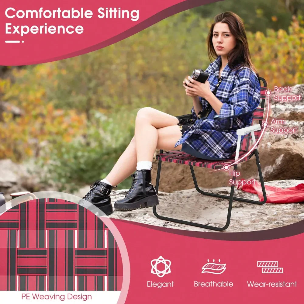 Set Of 2 Folding Web Chairs