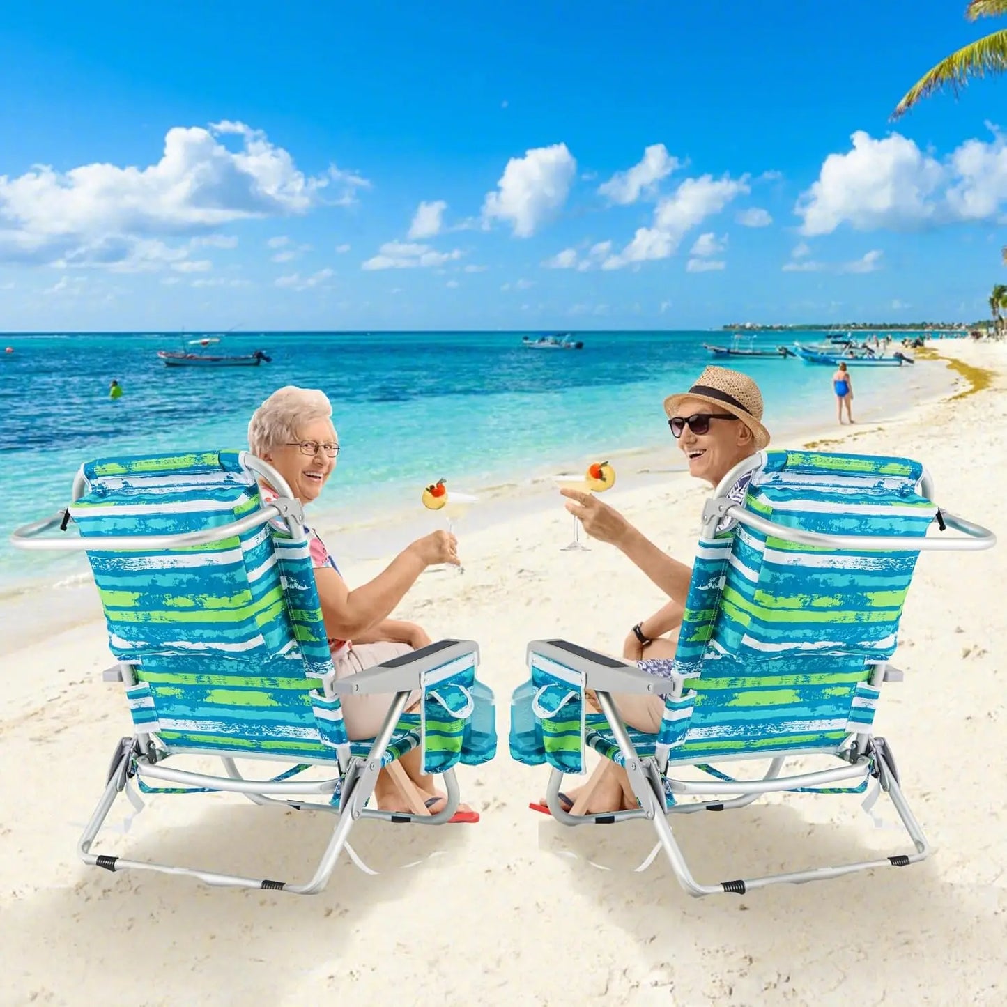Backpack Beach Chair 2-Pack Foldable