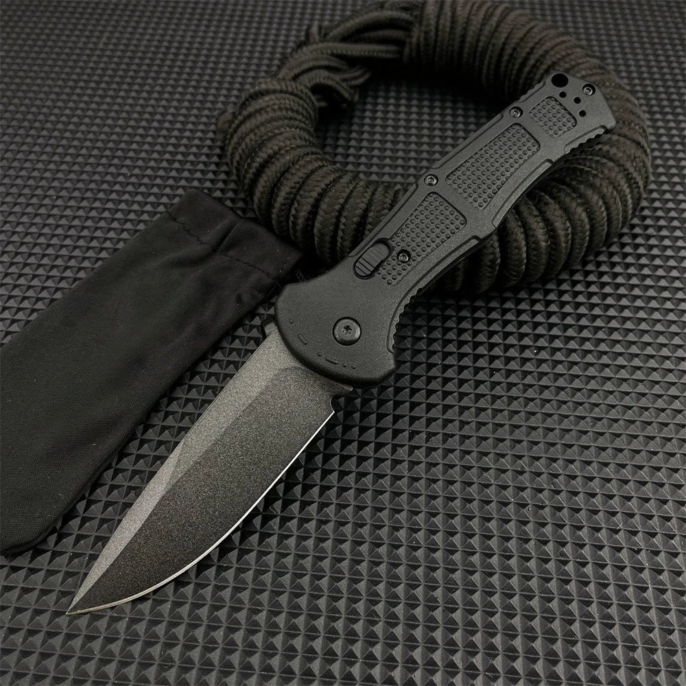 BM 9070 Tactical Folding Knife — D2 Steel Blade, Nylon Fiber Handle, Pocket Clip