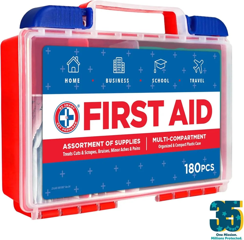 180-Piece First Aid Kit – Clean, Treat & Protect Minor Injuries