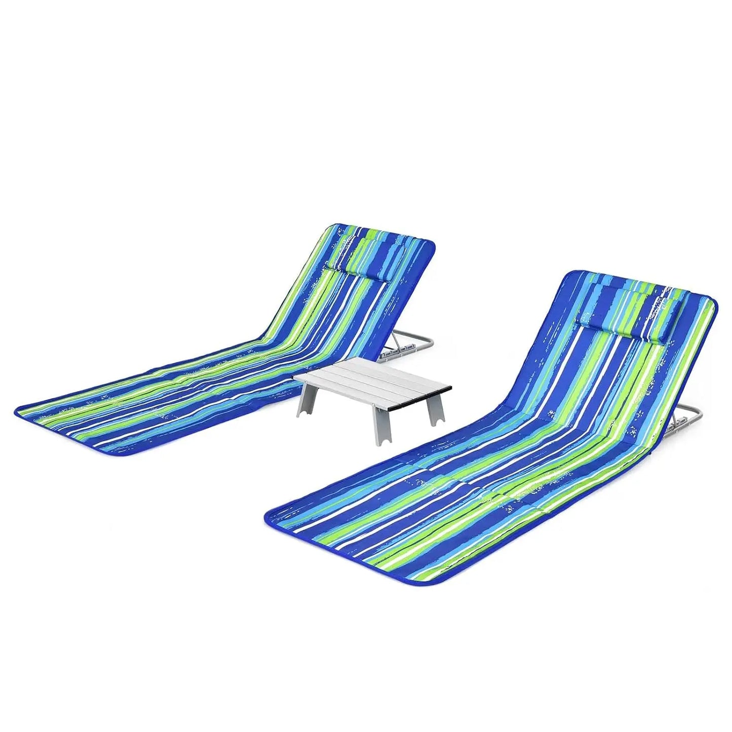 5 Position Adjustable Folding Beach Chair 2 Pack