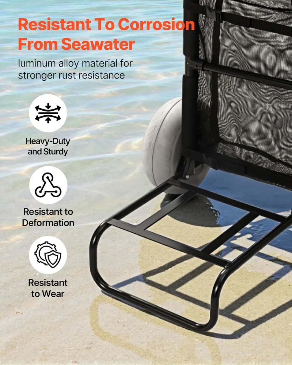 Beach Dolly with Big All-Terrain Wheels — Versatile Hauler for Beach, Camping & Events