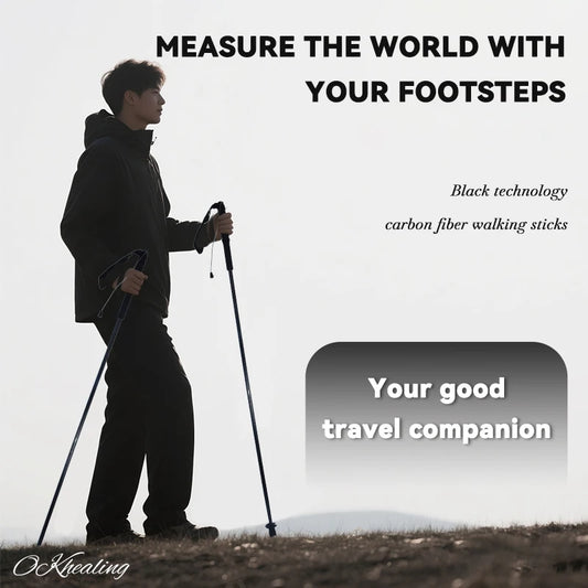 Carbon Fiber Trekking Poles 2-Pack – Ultralight 115g Foldable Hiking Sticks with EVA Grip