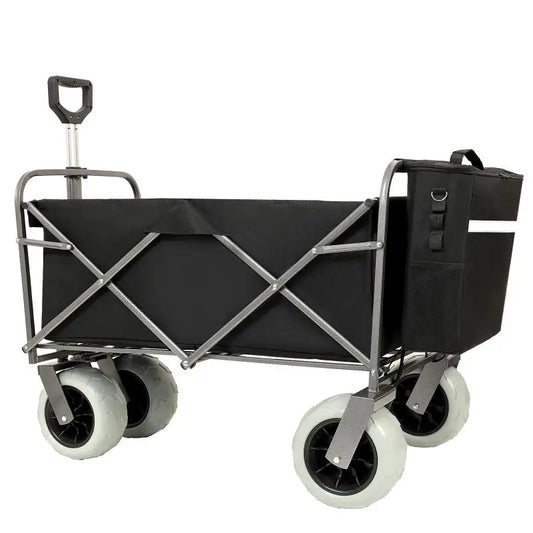 500 lb All-Terrain Steel Frame Collapsible Beach Wagon | Heavy-Duty Utility Sand Cart