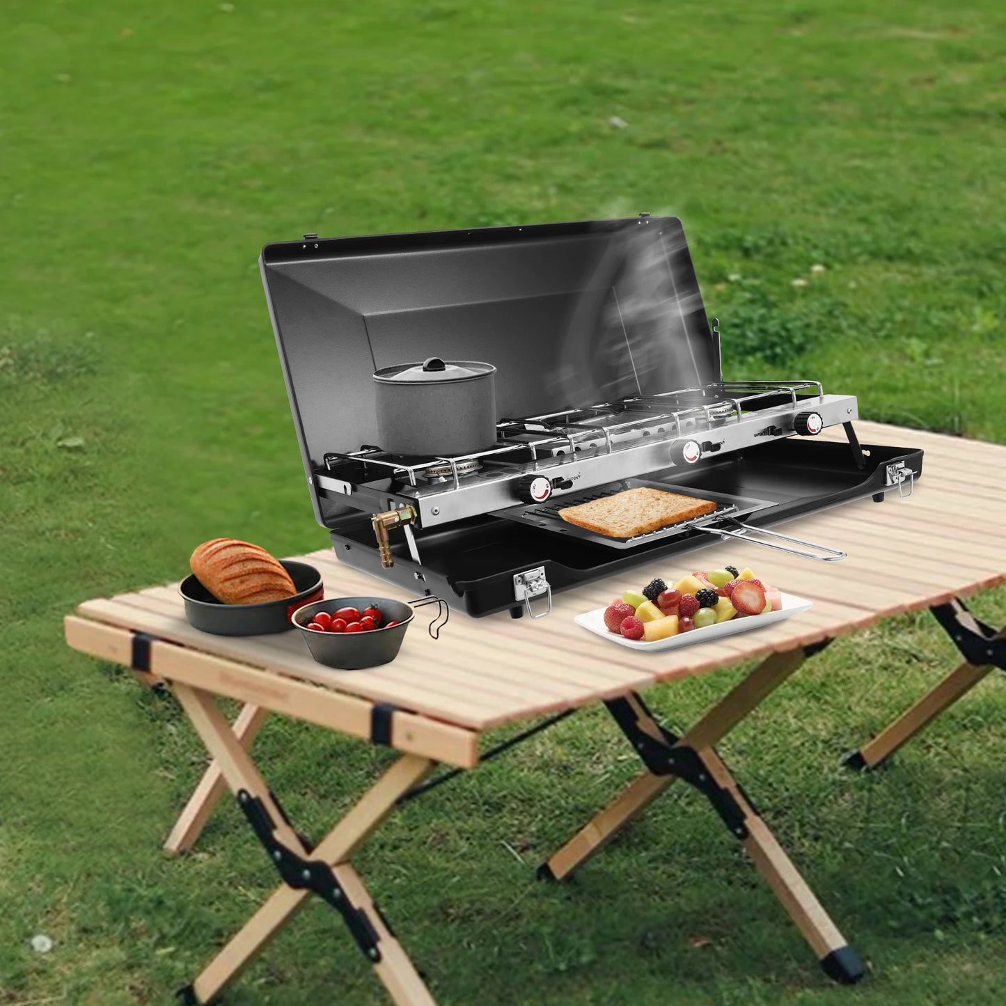 3 Burner Propane Gas Camping Stove