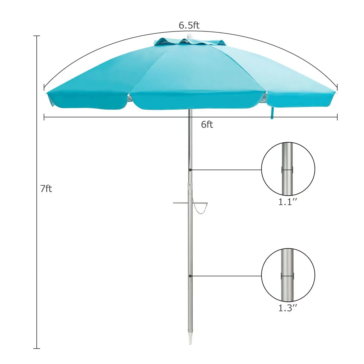 6.5FT Beach Umbrella