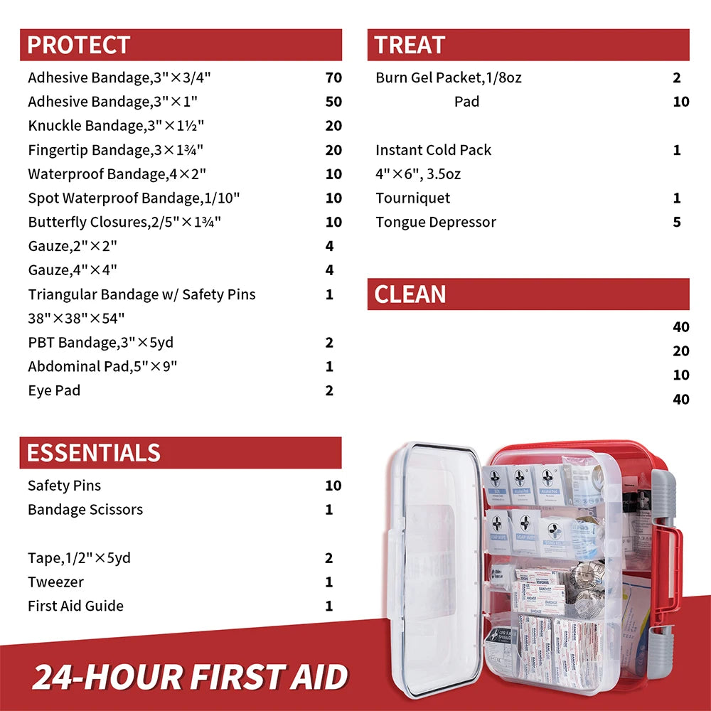 350 Pieces OSHA All-Purpose First Aid Kit Medical Supplies