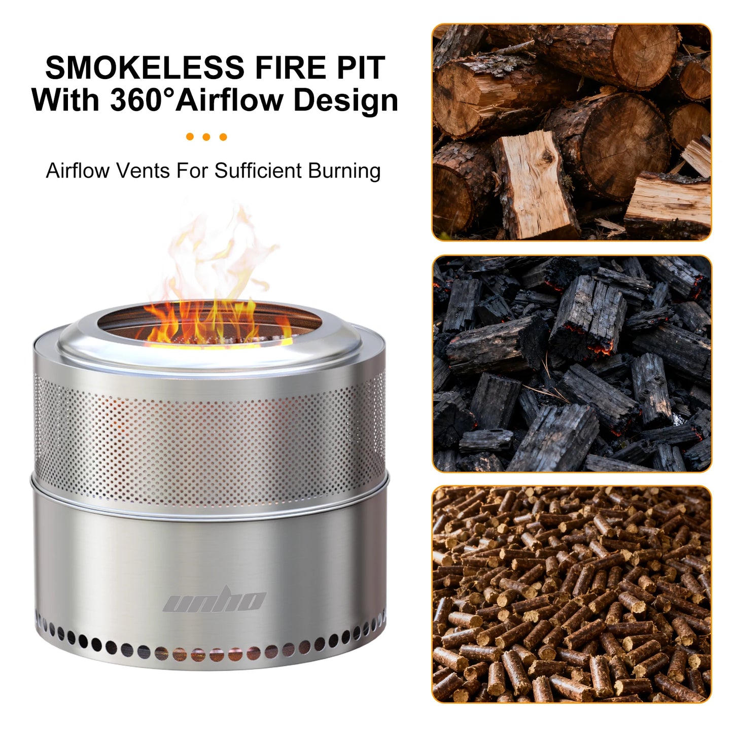Stainless Steel Firepit with Carry Bag