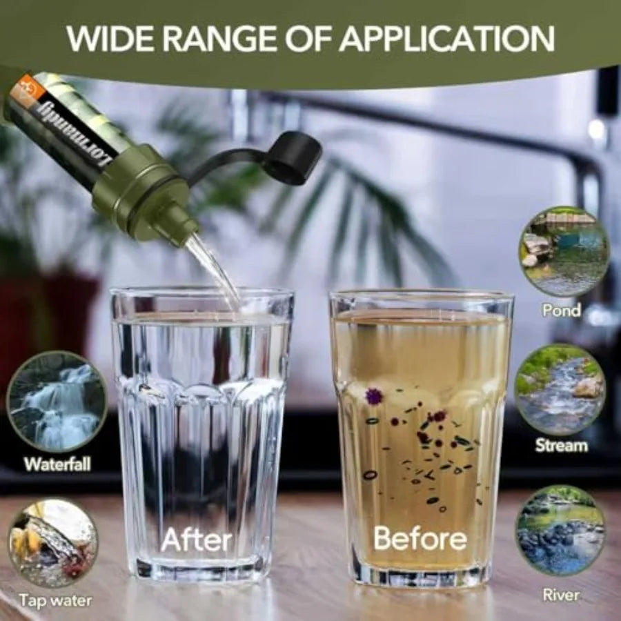 5 Pack Ultra-Light Personal Filter Straws for Survival Gear
