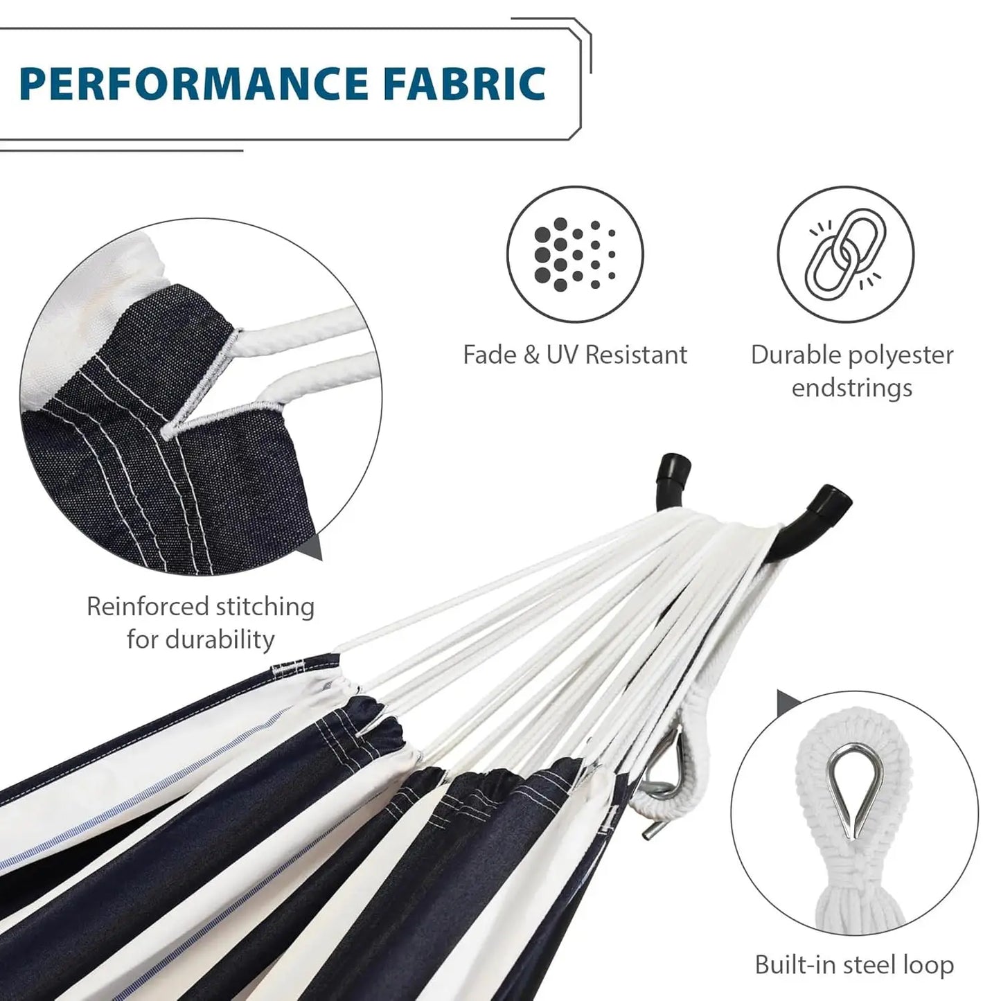 Double Sunbrella Hammock with Steel Stand