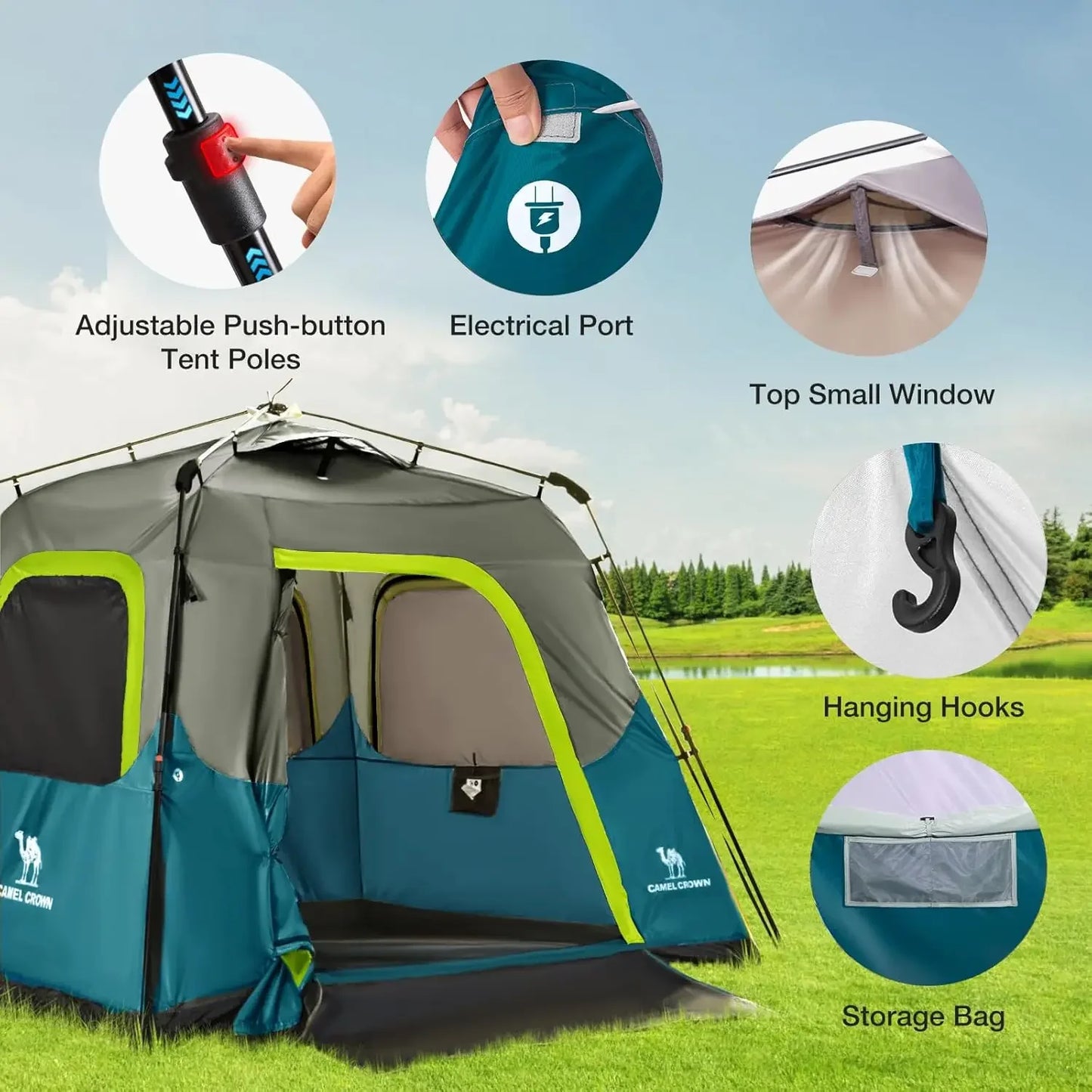 4 Person Waterproof Tent with Carry Bag
