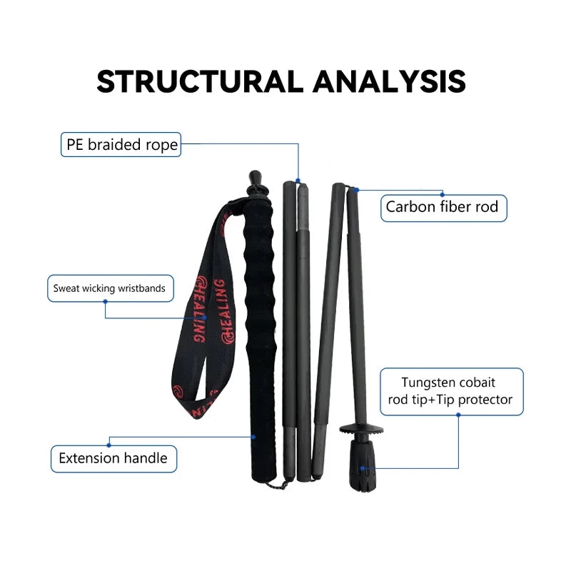 Carbon Fiber Folding Trekking Poles: Ultralight 5-Section Hiking Sticks (Set of 2)