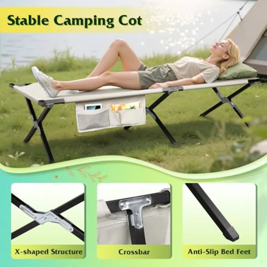 Military Camping Cot:Supports 300 Lbs