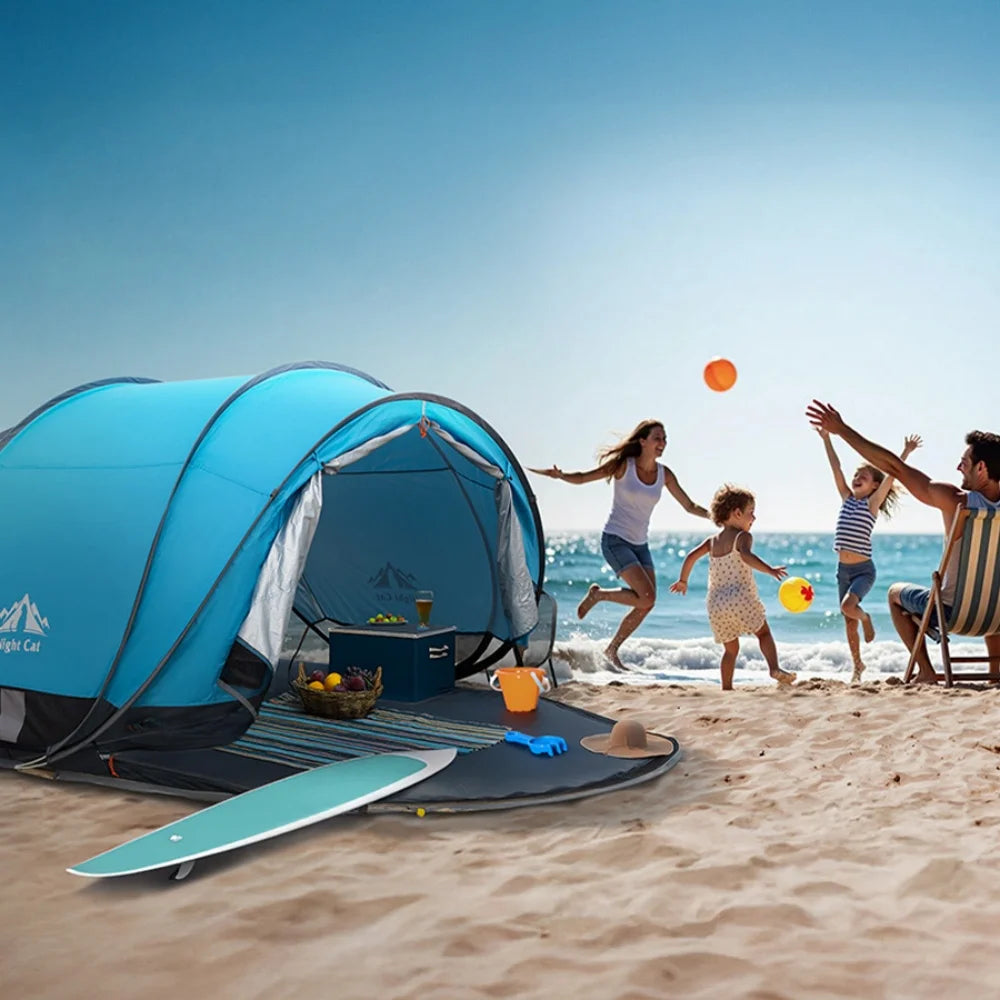 Pop-Up Sun Shade Canopy Tent – Portable Beach & Outdoor Shelter for 2–4 People