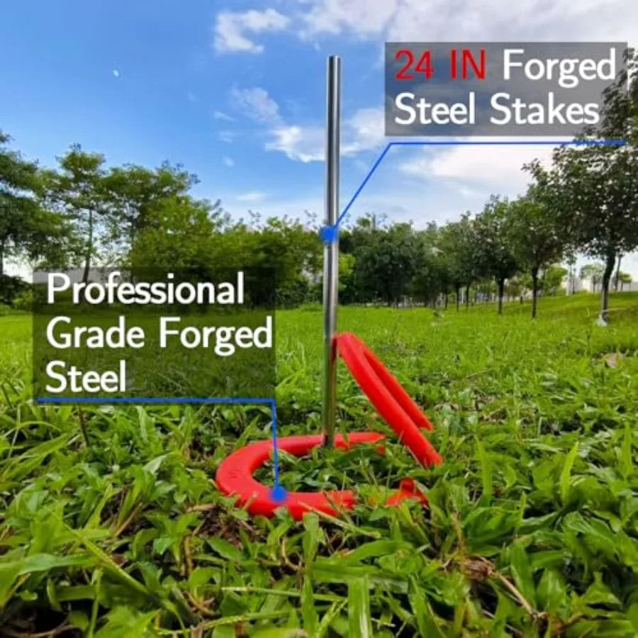 Solid Steel Horseshoe with Stakes and Carrying Bag