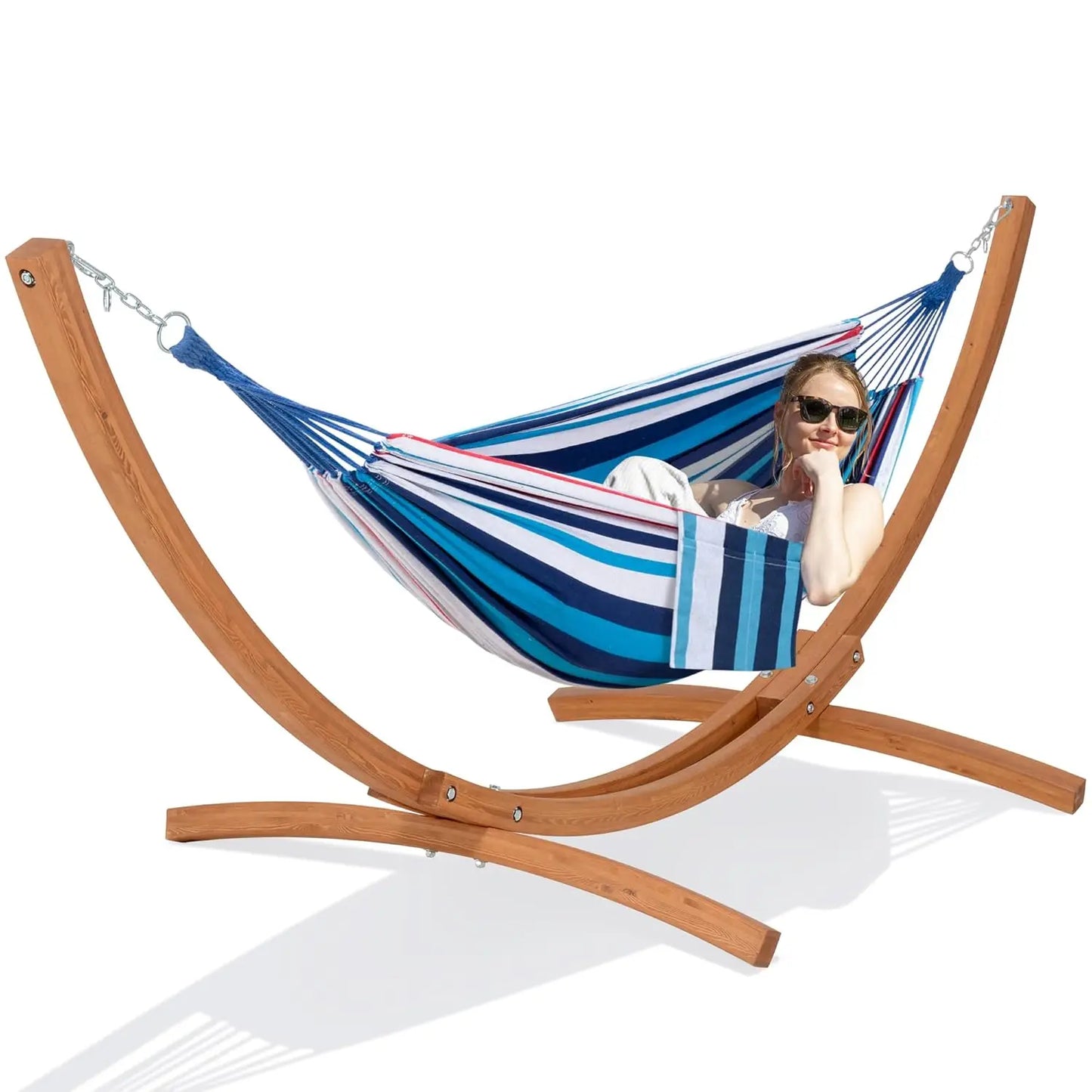 10 FT Wooden Stand Hammock, 475lbs Capacity