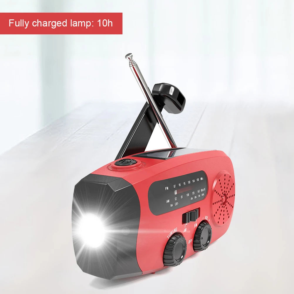 Hand Crank Weather Radio — USB & Solar Powered Emergency Radio