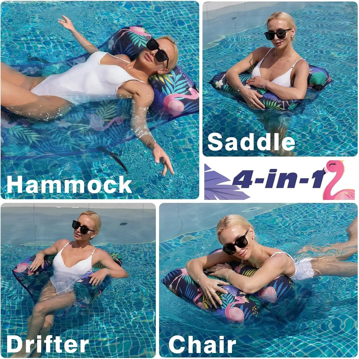 4-in-1 Fabric Water Raft, 52"x28" 250 lbs