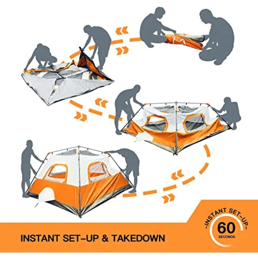 6 Person Tent -Waterproof with Top Rainfly