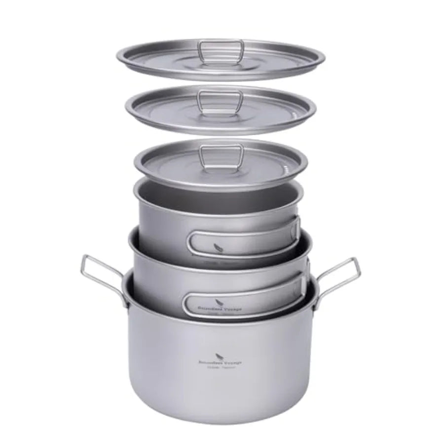 Titanium Pots Set with Lid 
1.2L+1.8L+2.4L