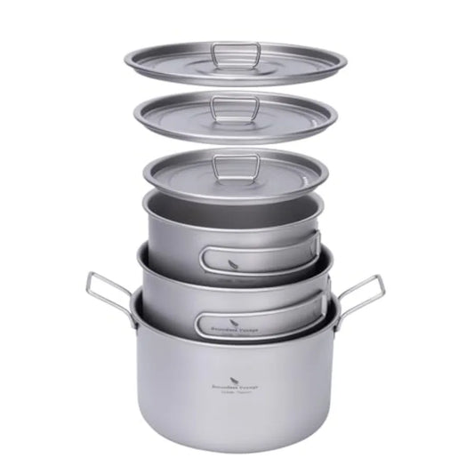 Titanium Pots Set with Lid 
1.2L+1.8L+2.4L