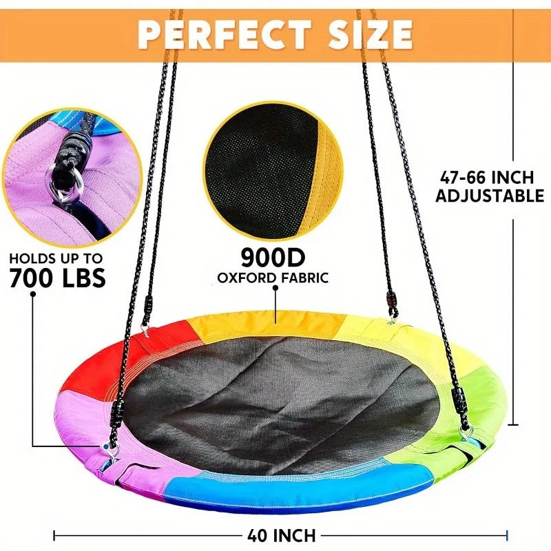 40" Saucer Tree Swing — 700 lb Capacity, 900D Waterproof Oxford Fabric, Ages 14+