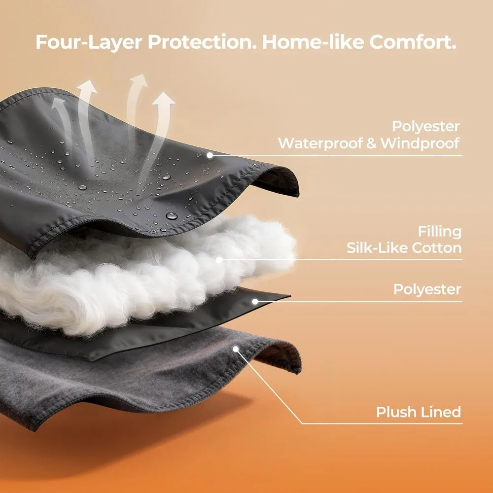 FARLAND Cold Weather Sleeping Bag for Adults – Fleece-Lined, Down-Cotton Fill, Rated to -20°C